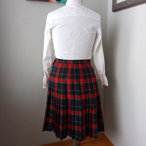 Vtg 60'S Highland Queen plaid du Quebec tartan 100% virgin wool skirt no size ta - Picture 3 of 10